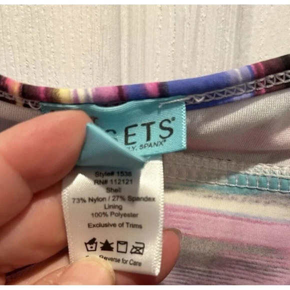 Love Your Assets By Sara Blakely Spanx Multicolor Tankini Size Large Swimsuit - Picture 8 of 8